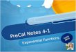 PreCalculus notes 4.1 Exponential Functions