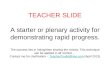 Rapid Progress' Class Activity by @TeacherToolkit