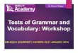 1.3 tests of grammar and vocabulary: workshop CTS-Academic