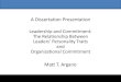 Matt Argano: The Relationship Between Personality and Commitment