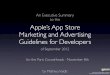 Exec summary of the Apple AppStore marketing and advertising guidelines for developers