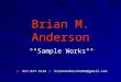 Brian M. Anderson - Sample Works