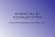 Marketing communication et produit