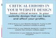 Critical Errors in your Website Design