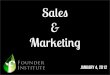 Brussels Founder Institute: Sales & Marketing