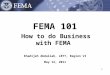 Doing Business with FEMA 2011 ASU SBTDC