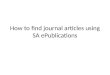 How to find journal articles using sa e publications_1010S