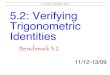 Pc 5.2 Notes Verifying Trig Identities