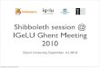 Shibboleth session @ IGeLU Ghent Meeting 2010