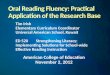 Oral Reading Fluency Research