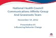 National Health Council - Influencing Behavior Change