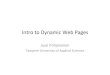 Intro to Dynamic Web Pages