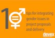 10 tips for integrating gender issues in project proposals and delivery