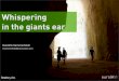 Wispering in the giants ear