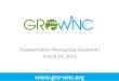 GroWNC Transportation Workgroup Meeting - March 2012