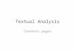Textual analysis - Contents pages