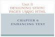 Html web designing enhancing text