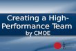 Creating A High-Performance Team