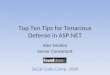 Top Ten Tips For Tenacious Defense In Asp.Net