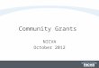 Castlereagh community grants october 2012