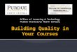 Building Quality into Your Courses