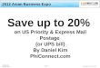 Save up to 20% US Priority and Express Mail