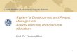 SDPM - Lecture 4 - Activity planning and resource allocation