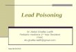Lead poisoning in Pediatrics
