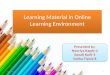 Learning materials in online learning environment