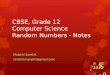 CBSE, Grade12, Computer Science, Random Numbers - Notes