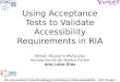 Using Acceptance Tests to Validate Accessibility Requirements in RIA