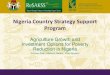 Nigeria Country Strategy Support Program: Agriculture Growth and Investment Options for Poverty Reduction in Nigeria