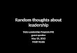Random thoughts about leadership