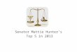 Hunter's top 5 legislative issues of 2013