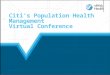 Citi's Population Health Management Virtual Conference