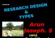 Research Design and Types of Research Design Arun Joseph MPhil ppt