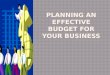 Planninng An Effective Budget