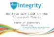 Believe Out Loud In The Episcopal Church