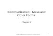 Chapter 1 - Communication: Mass and Other Forms
