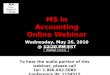 NEC MS in Accounting Online May 26th Webinar