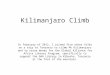 Kilimanjaro climb Part 1
