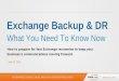 Exchange Backup & DR: What You Need To Know Now