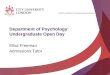 Department of Psychology - City University London Undergraduate Open Day 2nd July 2014