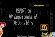 Report on McDonald's HR Management
