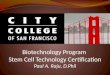 City College of San Francisco Stem Cell Certification
