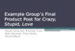 Example group’s final product post for crazy, stupid, love