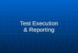 TEST EXECUTION AND REPORTING