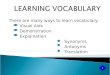 Mind map and learning vocabulary