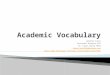 Academic vocabulary lesson plan