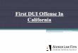 First DUI Offense In California